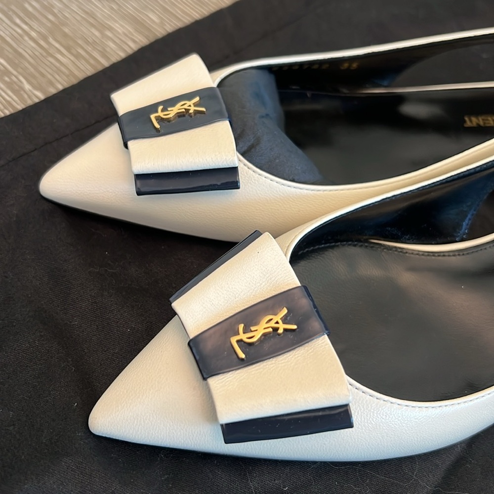 Yves Saint Laurent Anais leather slingback flats - Picture 7 of 9